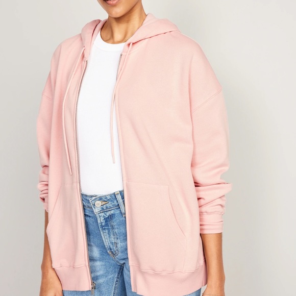 NWT OLD NAVY Oversized Full-Zip Hoodie Color: Pink Bamboo - Picture 2 of 5